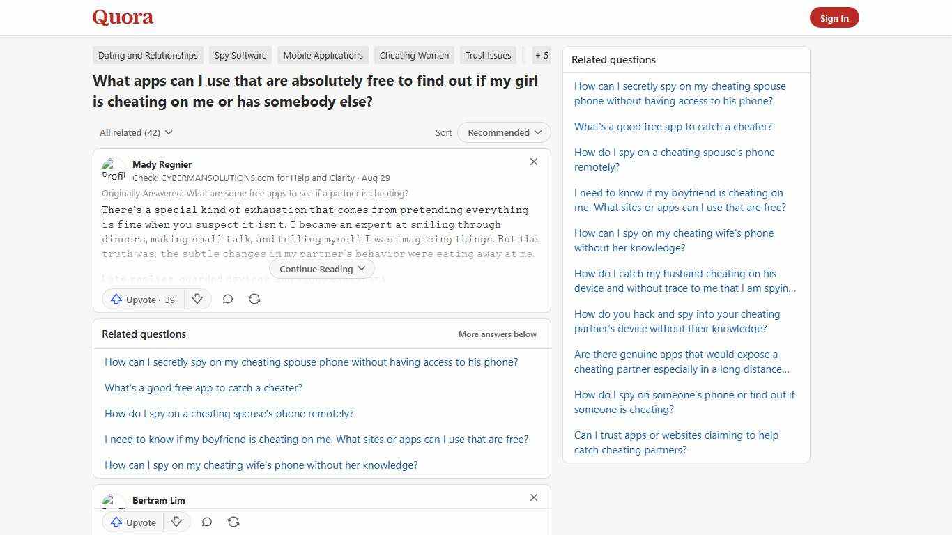 What apps can I use that are absolutely free to find out if my girl is cheating on me or has somebody else? - Quora